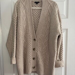 J.Crew Beige Cable Knit Cardigan